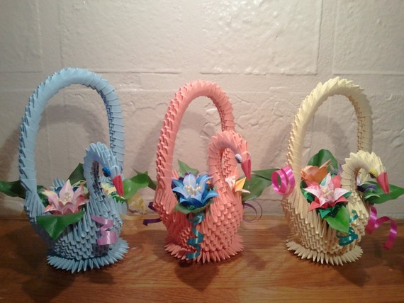 Tutorial How To Make 3d Origami Swan Basket