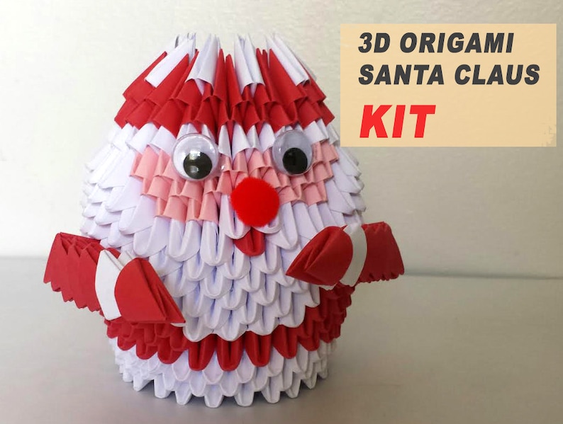 3d origami Père Noël KIT Etsy Canada