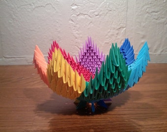 3d origami Rainbow spiral bowl
