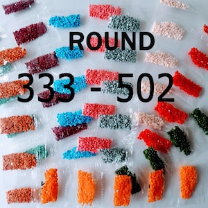 447 colors DMC, Round Diamond Painting Drills,  Replacement Beads, 333 -502. Fast shipping from USA