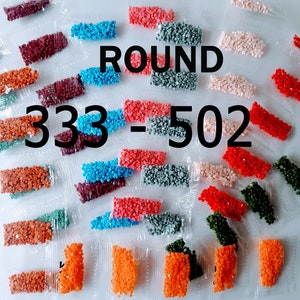 447 colors DMC, Round Diamond Painting Drills,  Replacement Beads, 333 -502. Fast shipping from USA