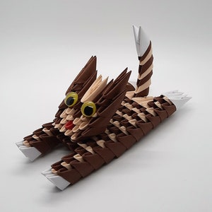 3D origami Funny Cat