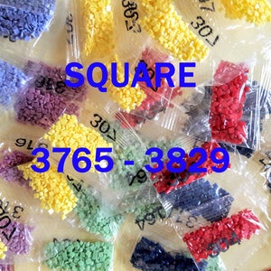 447 colors DMC, Square Diamond Painting Drills,  Replacement Beads, 3765 - 3829. Fast shipping from USA