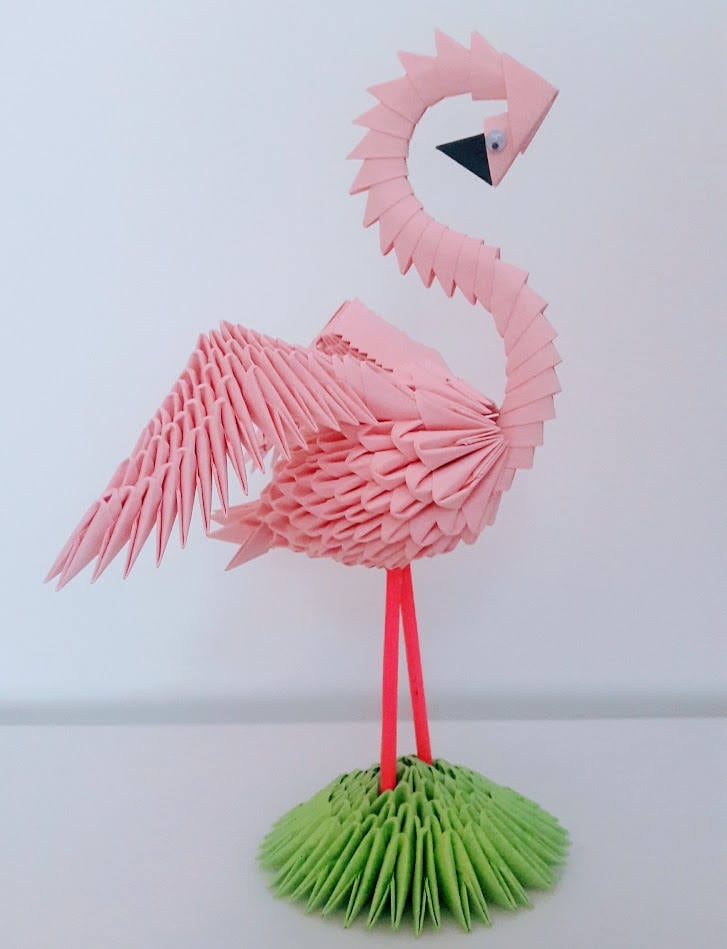 3d Origami Flamingo - Etsy
