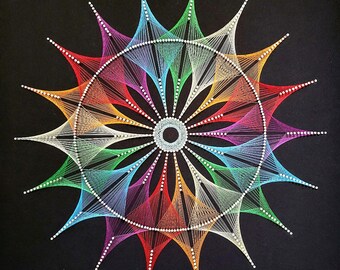 Geometric Rainbow String Art