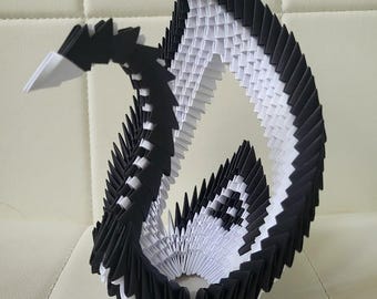 3D origami 2 colors swan