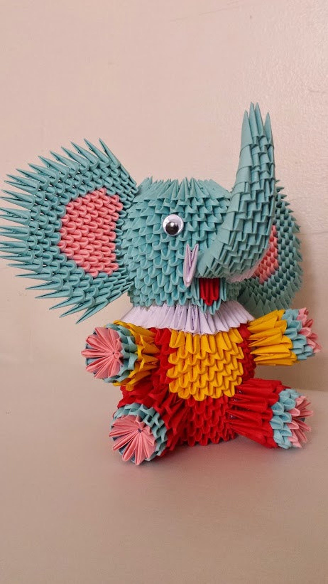 3d Origami Elephant Etsy