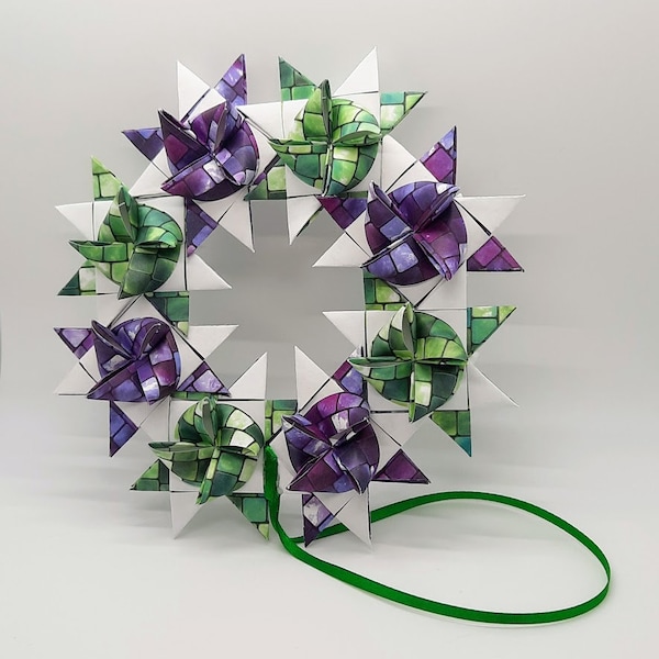 3D origami small star wreath or ornament