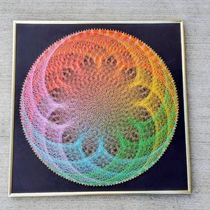 String Art Cardioid Multicolor Wall Decor Framed image 2