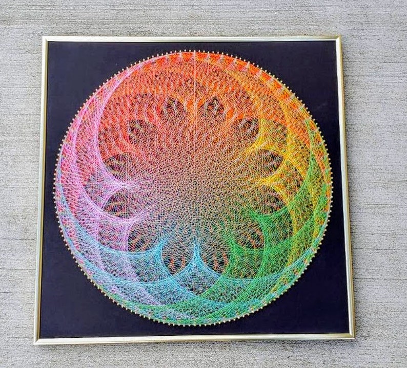 String Art Cardioid Multicolor Wall Decor Framed image 2