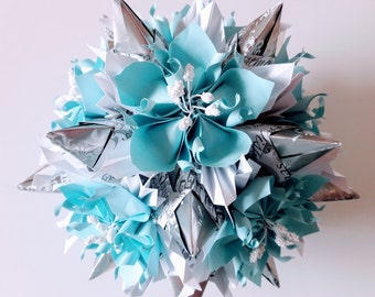 3d origami kusudama Tornillo with Lana flowers