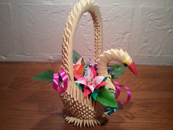 Tutorial How To Make 3d Origami Swan Basket