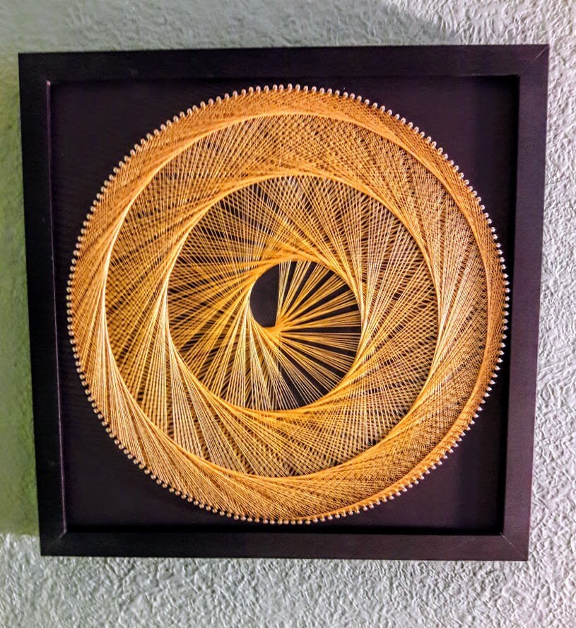 String Art Sacred Geometry 4 on black Zen String Art Wall | Etsy