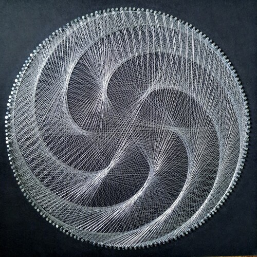 String Art Sacred Geometry 4 on Black Zen String Art Wall Etsy