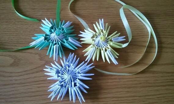 Copos De Nieve Ornamento De Origami 3d