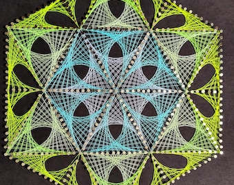 Glow-in-Dark String Art Mandala: Sacred Geometry Wall Decor