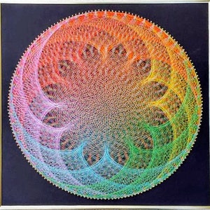 String Art Cardioid Multicolor Wall Decor Framed image 1