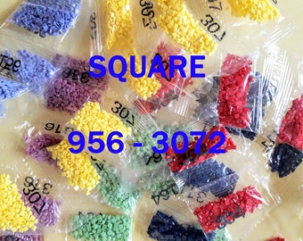 447 colors DMC, Square Diamond Painting Drills,  Replacement Beads, 956 - 3072. Fast shipping from USA