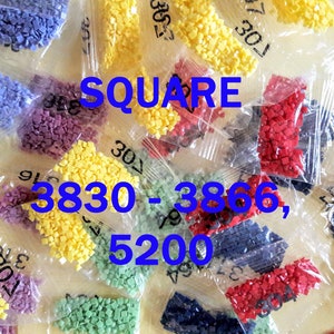 447 colors DMC, Square Diamond Painting Drills,  Replacement Beads, 3830 - 3866, 5200. Fast shipping from USA