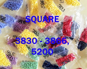 447 colors DMC, Square Diamond Painting Drills,  Replacement Beads, 3830 - 3866, 5200. Fast shipping from USA