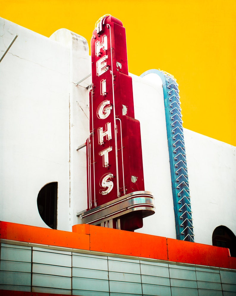 Fine Art Photo Neon Sign Houston Texas Theatre Decor Art Etsy