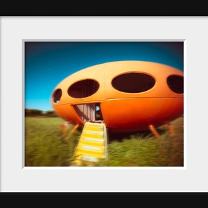 Fine Art Photography, Architecture Photo, Flying Saucer Art, Futuro House, Texas Photo, Fine Art Print, Modern Wall Art, UFO, Boys room art image 2