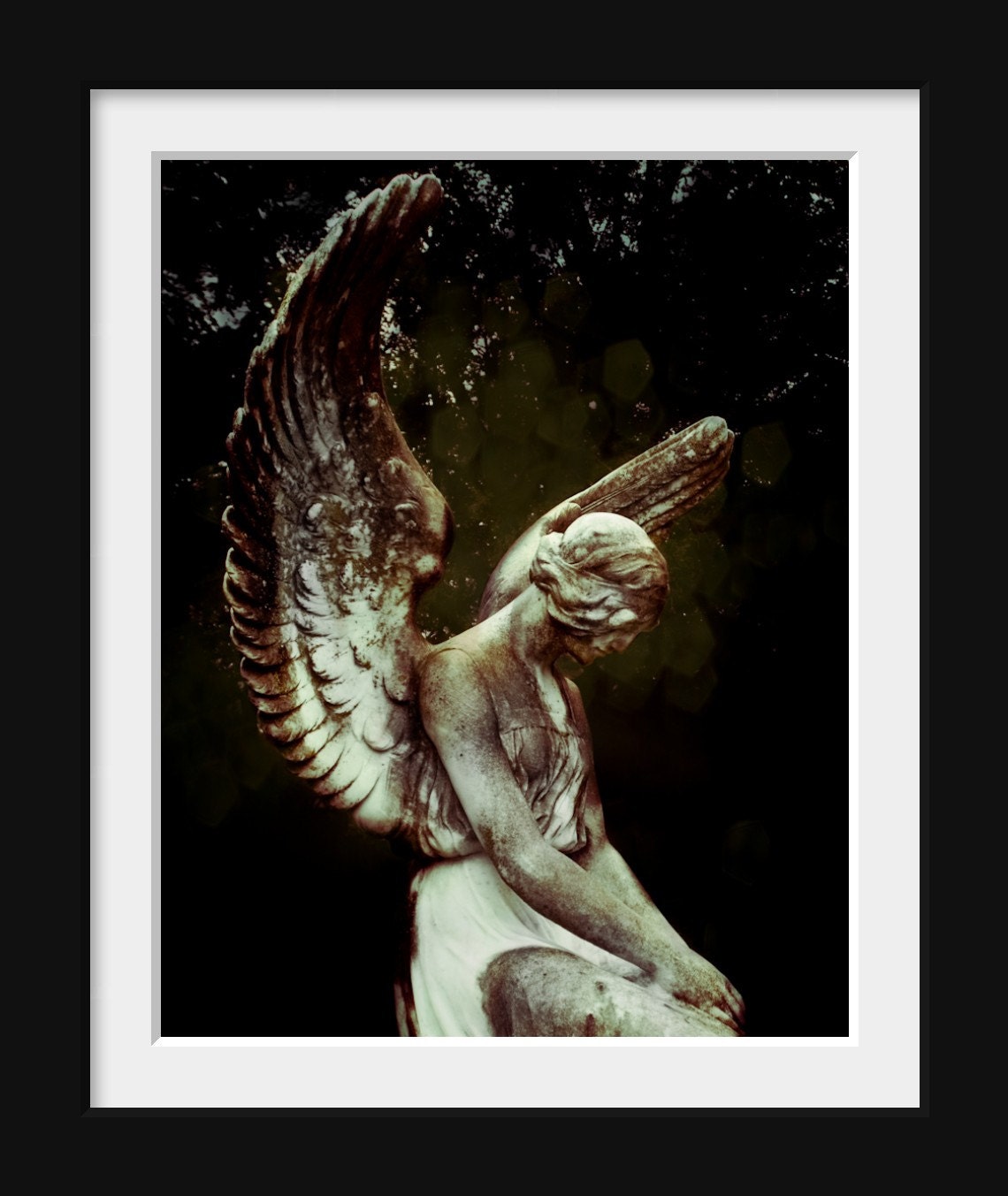 『A Holy Night of Angels.*』シーグラスアート Angel Art, Cemetery Photo, Angel Wings, Wall Decor