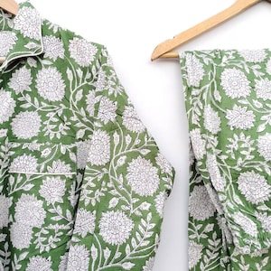 Block Print Cotton Pajama Set: Indian Handmade Sleepwear