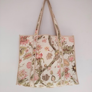 Frauen-Einkaufstasche, Baumwolle gesteppte Einkaufstasche, indische handgemachte Tasche, Partytasche, große Markttasche, Schultertasche, Strandtasche, umweltfreundliche Tasche