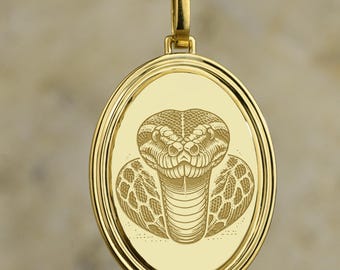 14K Gold Python Halskette, Gravierter Schlangen Talisman, Reptilien Anhänger, Personalisiertes Anaconda Medaillon, Herpetologie Anhänger, Python Schmuck