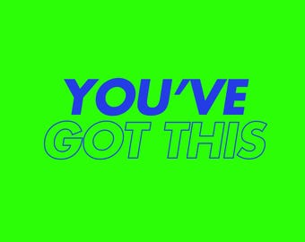 Minimal Abstract Motivational Prints – Neon Green & Blue Quote Wall Art, Modern Positive Decor (Set of 5)