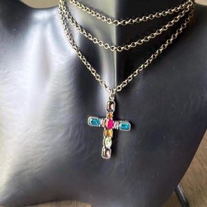 Ornate Crystal Cross Pendant
