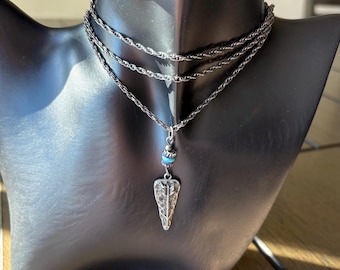 Collier pointe de flèche bronze, collier pendentif western sud-ouest, collier bohème, collier western, collier bronze, pendentif pointe de flèche