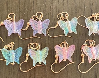 Iridescent Butterfly Earrings, Nature Lover Dangle Earrings