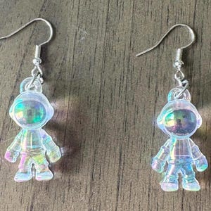 Iridescent Astronaut Earrings