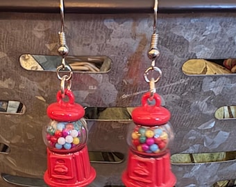 Gumball Machine Earrings, Colorful Candy Dangles, Foodie Earrings, Cute Earrings, Food Earrings, Candy Earrings, Retro Earrings, Ear Wires