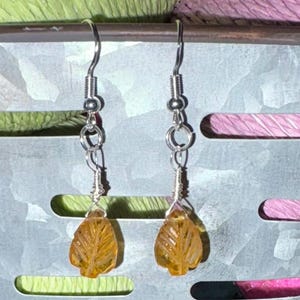 Citrine Leaf Earrings
