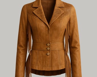 Lariat Leather Jacket Fringe 1970s - Etsy