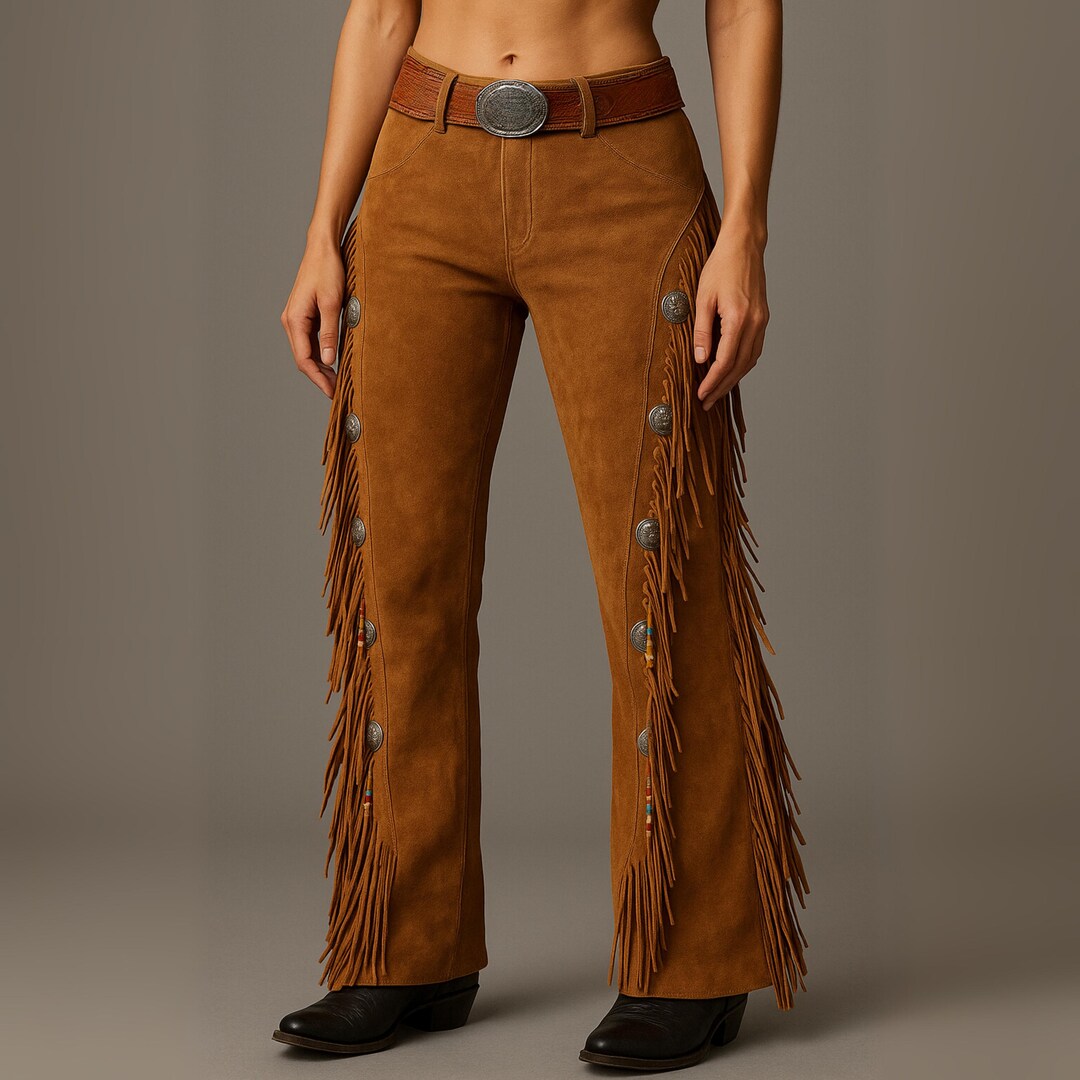 Vintage Suede Fringe Chaps | Western Cowgirl Rodeo Pants - Etsy