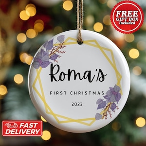 Personalized Baby&#39;s First Christmas Ornament, Custom Name New Baby Ornament, First Christmas Keepsake, Baby Shower Gift, New Parent Gift