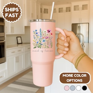 Maid of Honor Floral Tumbler, Personalized Bridal Party Gift, Custom Name Maid of Honor Cup, Wedding Party Proposal Gift, Bride Gift Idea