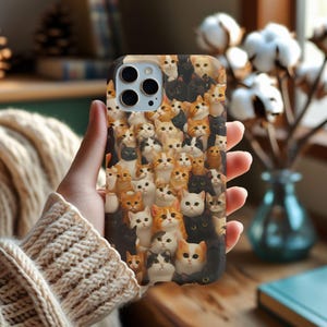 Cute Kitten Phone Case, Adorable Pet Cat Design for iPhone 16, 15, 14, 13, 12, 11, XS, Samsung S25, S24, Pixel 9, Gift for Cat Lovers