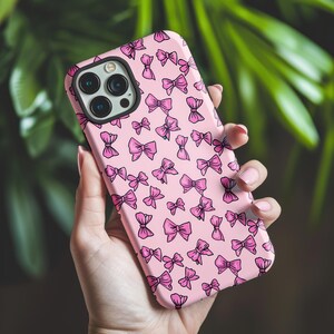 Cute Preppy Coquette Pink Phone Case Bow Aesthetic Girly Phone Case Teenage Girl Gift iPhone 16 15 14 13 Samsung Galaxy s24 s23 Pixel 9
