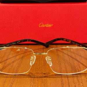 Cartier Legends Wear Trendy Eyeglasses, Tortoise Gold Frame With Full Rim Clear Lens Eyewear, Gift For Mom, Lunar New Year, Fathers Day Gift