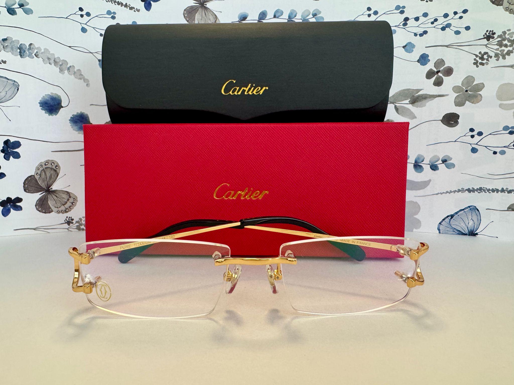 なーぽ様　 【Cartier】ラウンド　リムレス　ヴィンテージ　　サングラス 美品□Cartier カルティエ ヴィンテージ Cロゴ オーバル ツー