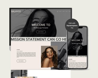 Site Web Squarespace pour coiffeur, Modèle de site Web Squarespace, Modèle Squarespace, Site Web pour coiffeurs, Marketing pour coiffeurs