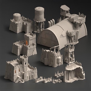 Warpzel-1A, Ork Settlement - Terrain Bundle - Grimdark Themed Wargaming Terrain Bundle