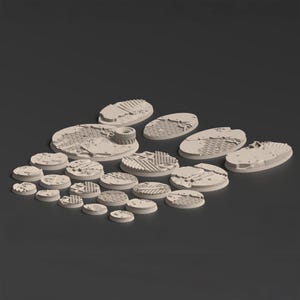 Warpzel-1A Ork Settlement FDM Miniature Bases (25mm-90mm) - Grimdark Themed Wargaming Terrain