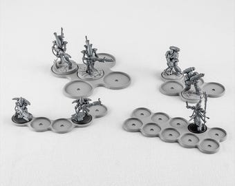 Lote de bandejas de movimiento en miniatura: terreno de Wargaming con temática de Grimdark