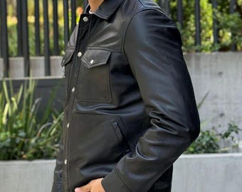 Genuine Sheep Leather Bomber Jacket: Moto Racing Style